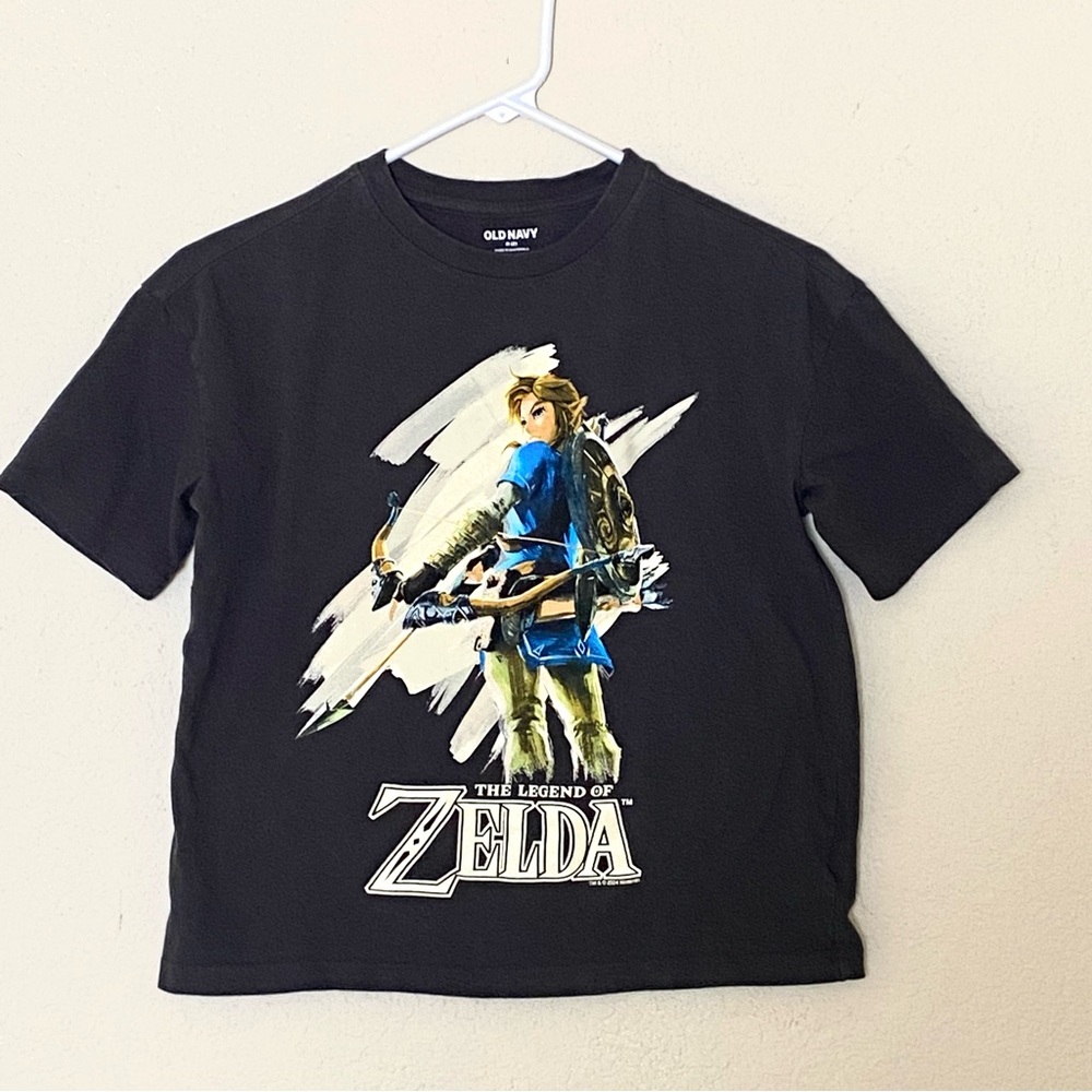 Old Navy The Legend of Zelda Cropped Black T-Shirt 100% Cotton